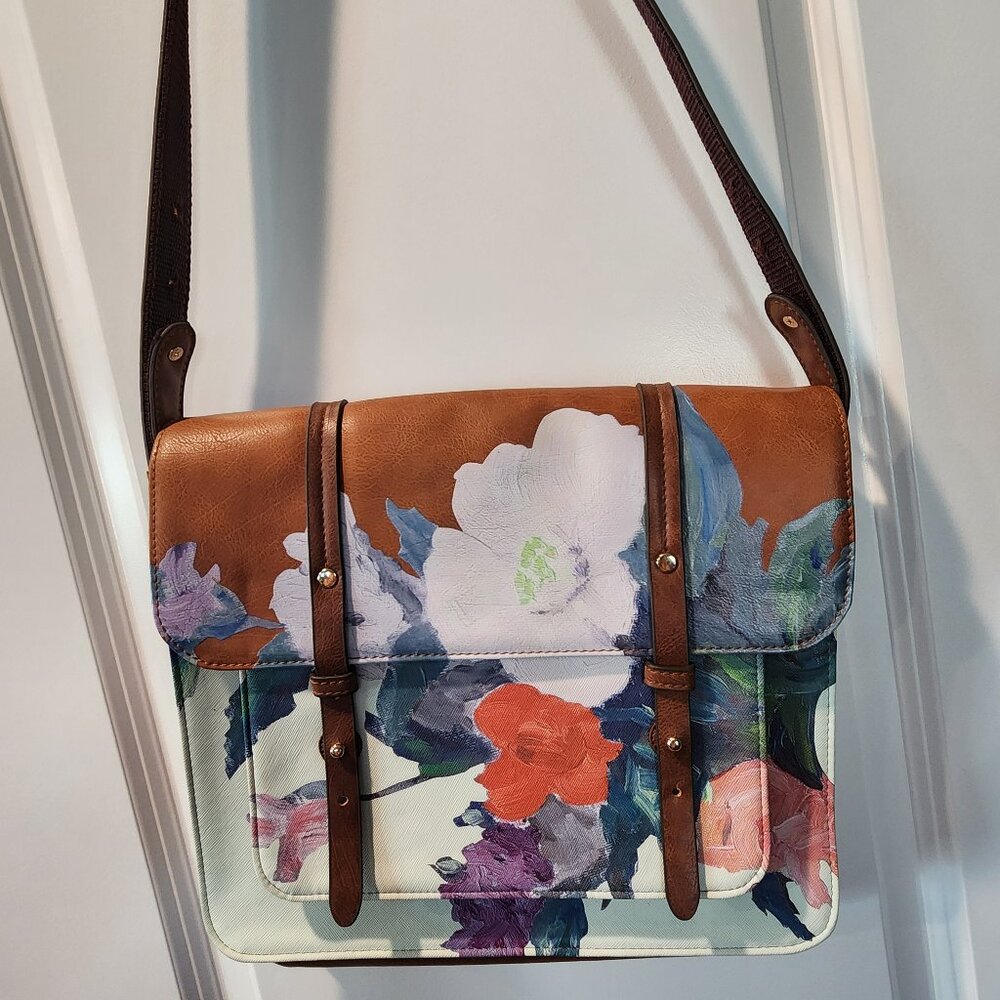 House of Disaster 1916  Floral Satchel Messenger Bag. NEW. ITEM 112425M